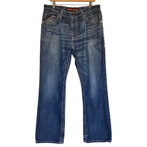 Ariat Work FR M4 Low Rise Boot Cut Jeans Mens 34x30 Flame Resistant Dark Wash